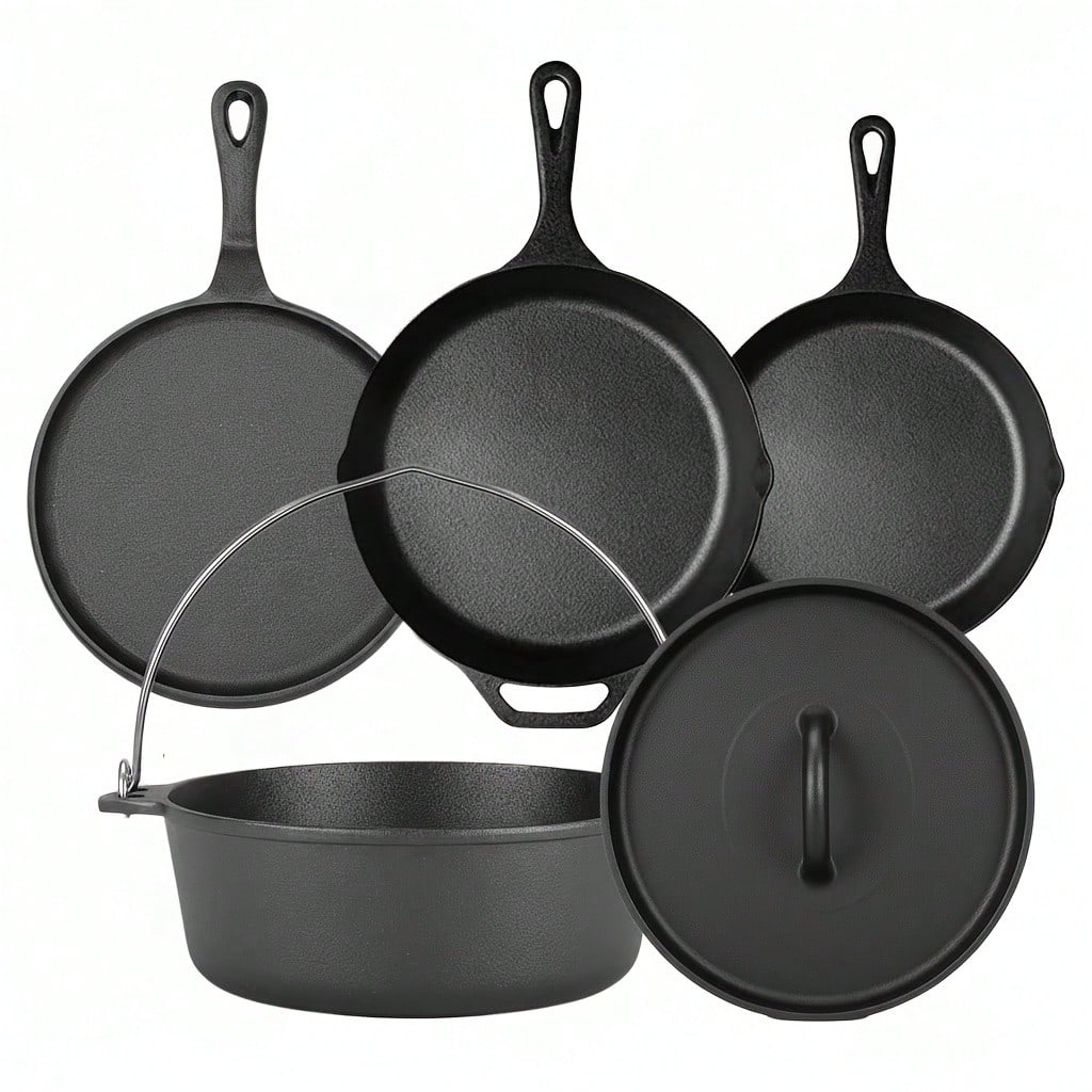 Camping Cooking Pots And Pans - PACILACK Cast Iron Pots And Pans