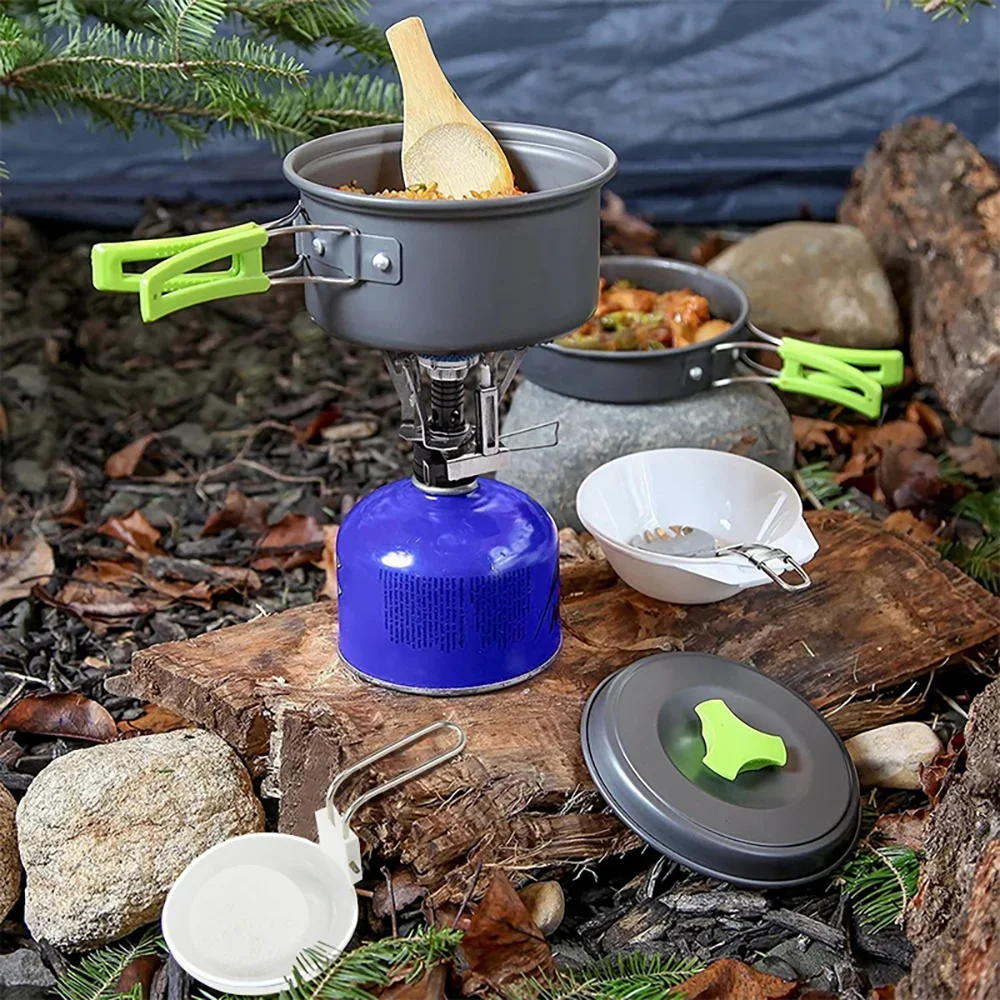 Camping Cooking All In One - Camping Cooking Set Portable Lightweight Aluminum