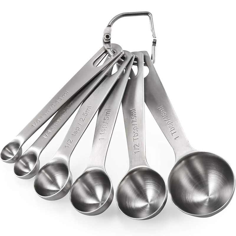 Camping Cooking Pan Set - 6Pcs Measuring Spoons Set Stainless Steel
