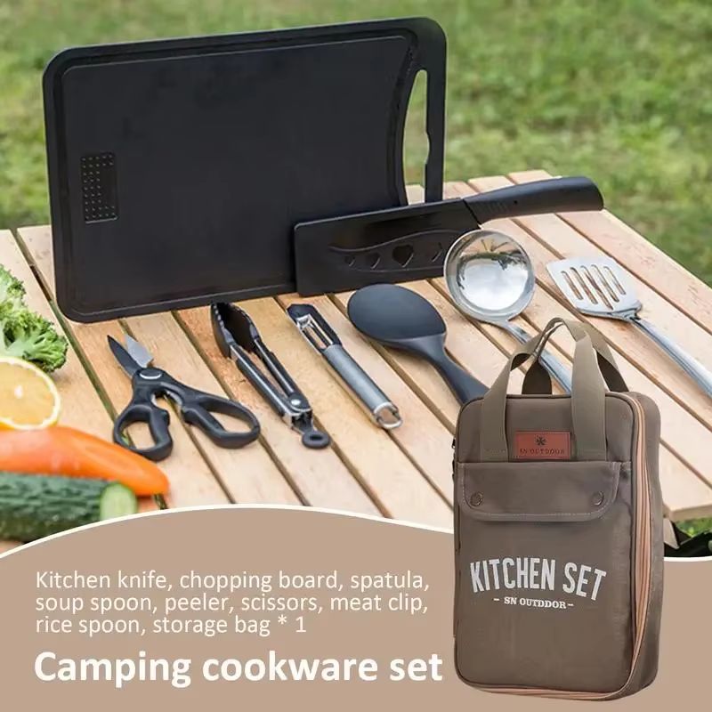 8pcs Camping Kitchen Cookware  - Camping Cooking Pots And Pans review and price