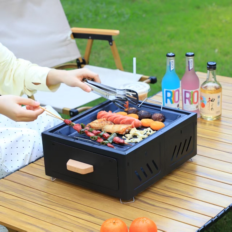 Portable Charcoal BBQ Grill Sq - Camping Cooking Area review and price