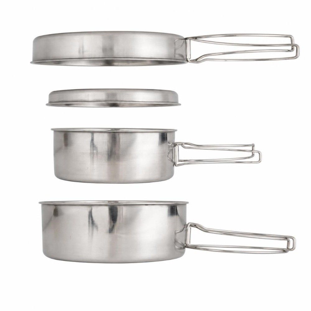 4 Pcs Portable Stainless Steel - Camping Cooking Pots And Pans review and price