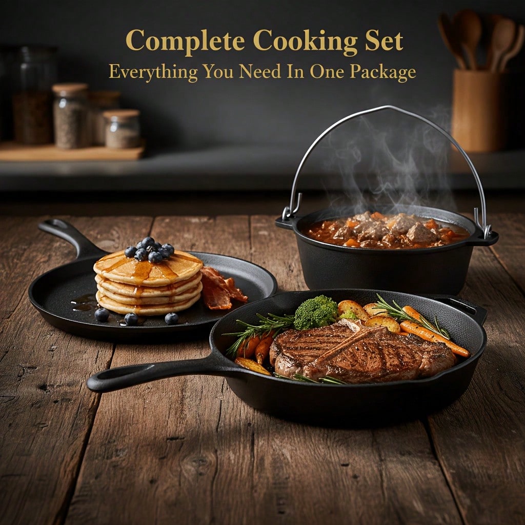 PACILACK Cast Iron Pots And Pa - Camping Cooking Pots And Pans review and price