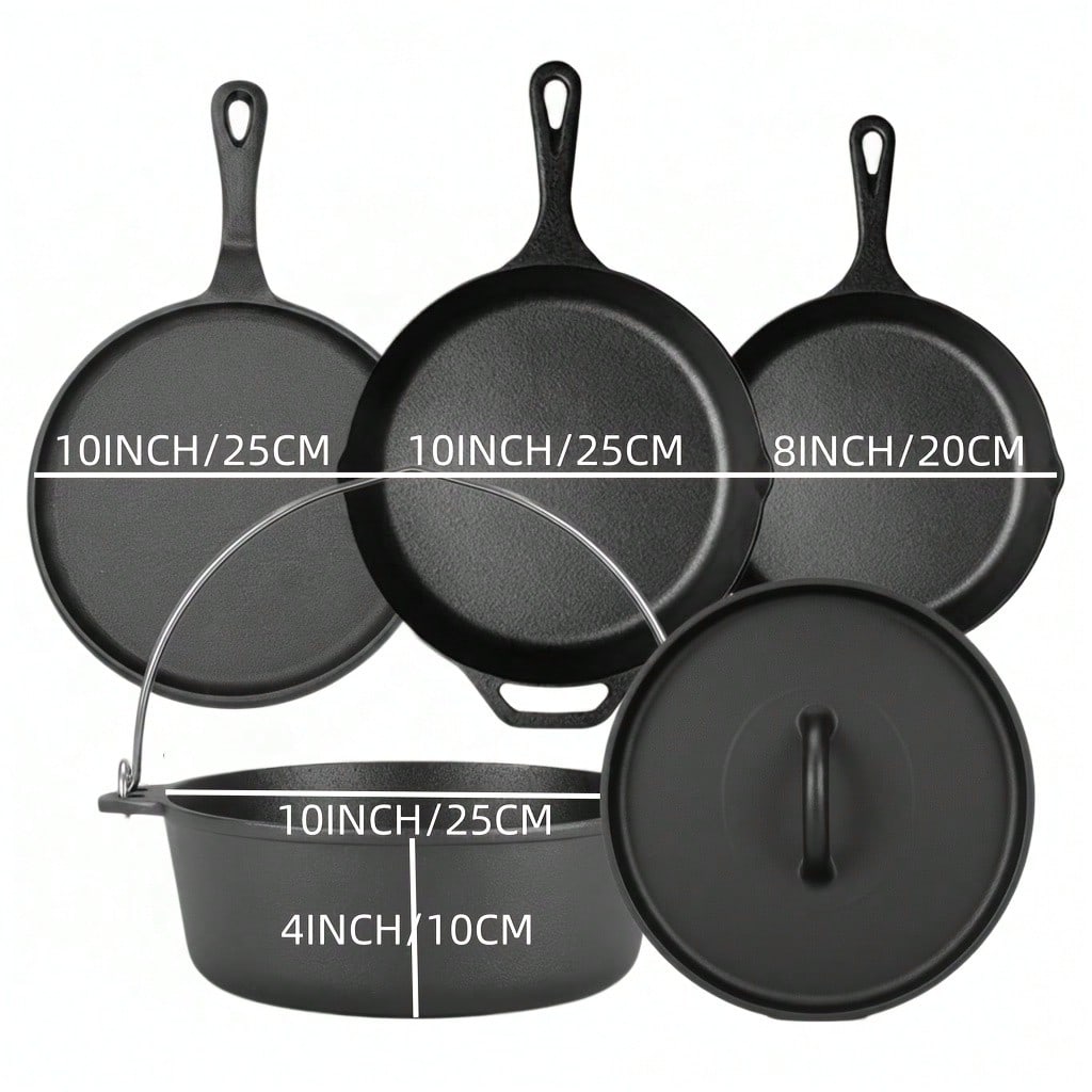 PACILACK Cast Iron Pots And Pa - Camping Cooking Pots And Pans review and price