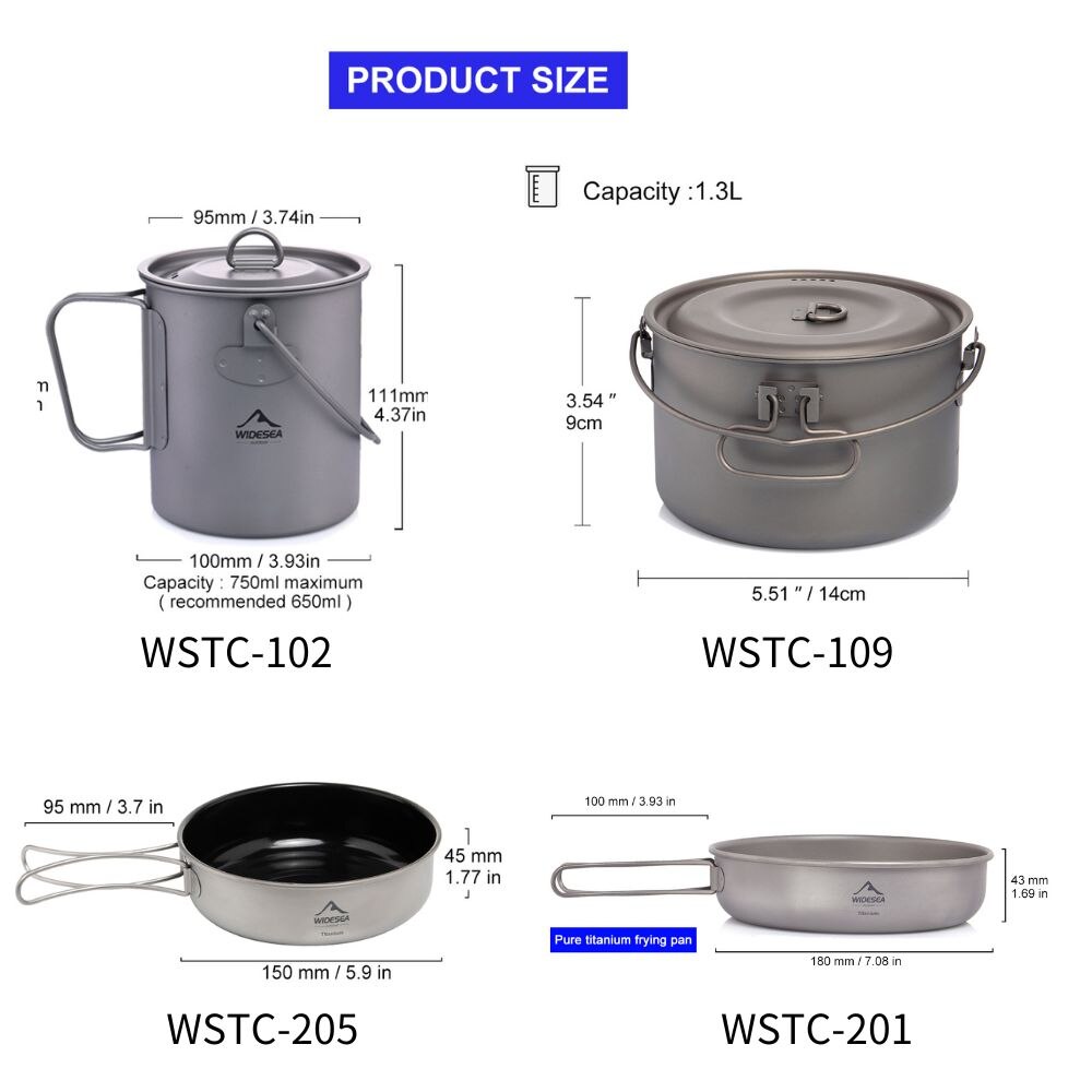 Widesea Camping Tableware Tita - Camping Cooking Pots And Pans review and price