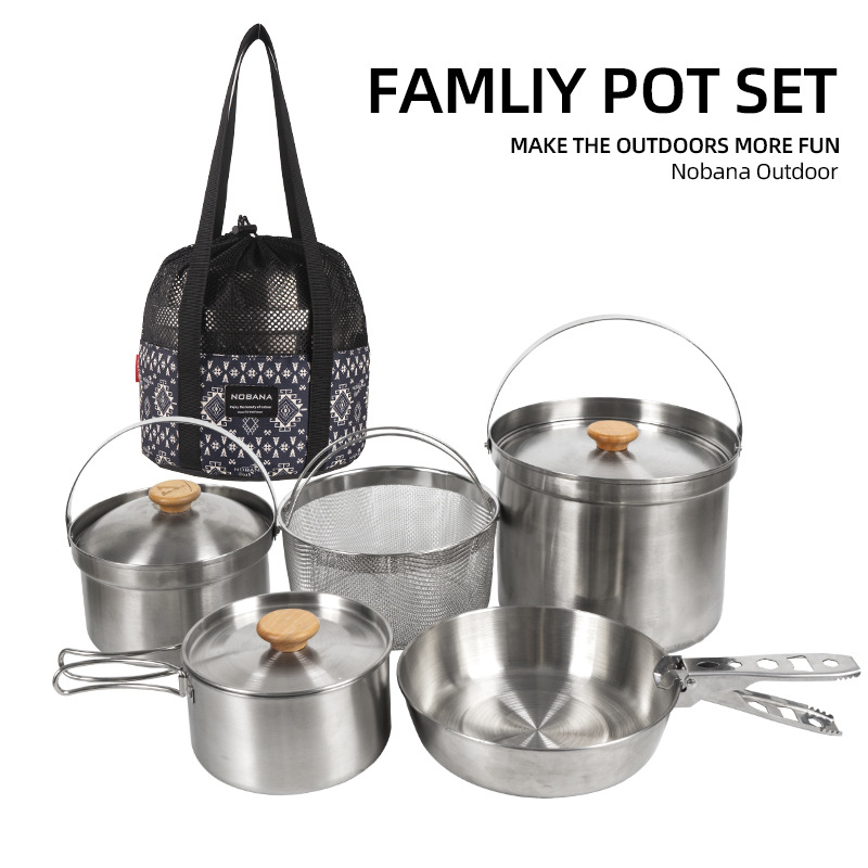 NOBANA Newest Outdoor Stainles - Camping Cooking Pots And Pans review and price