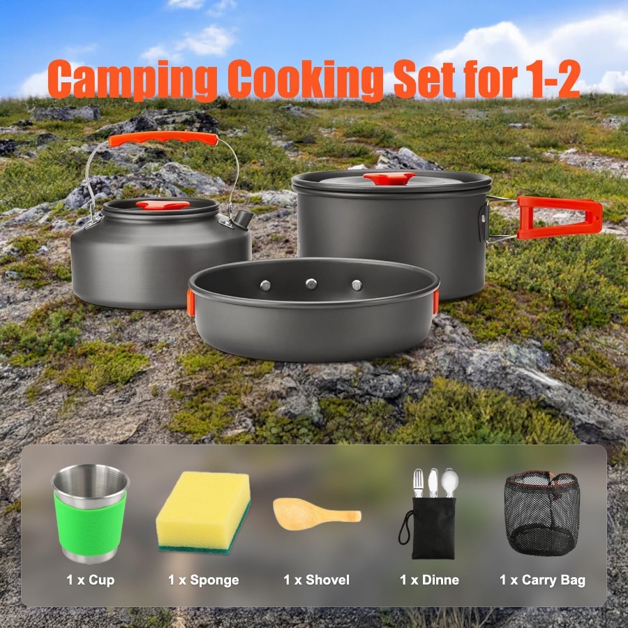 Camping Cookware Set: 35oz Non - Camping Cooking Pots And Pans review and price