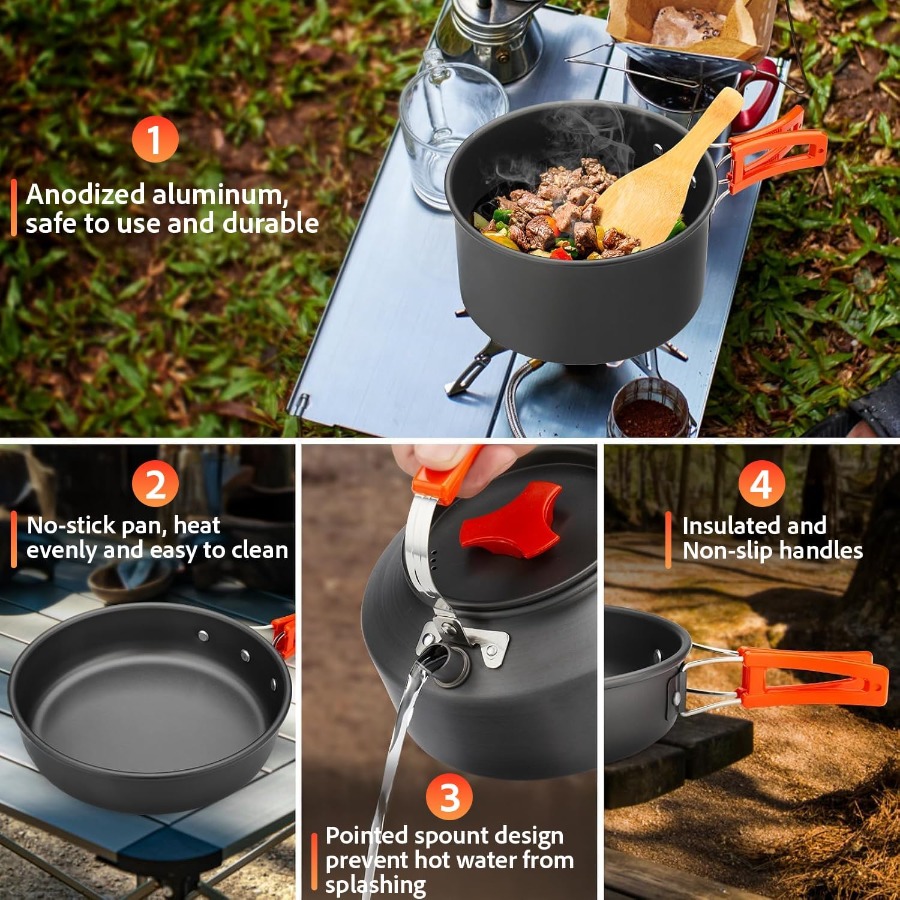 Camping Cookware Set: 35oz Non - Camping Cooking Pots And Pans review and price