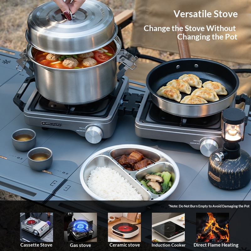 BUERK Outdoor Camping Steamer  - Camping Cooking Pots And Pans review and price