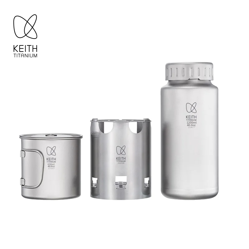 KEITH Pure Titanium Nesting Ca - Camping Outdoor Cooking Equipment review and price